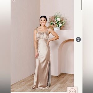 Reverly Brooke Satin Dress - Rose Quartz